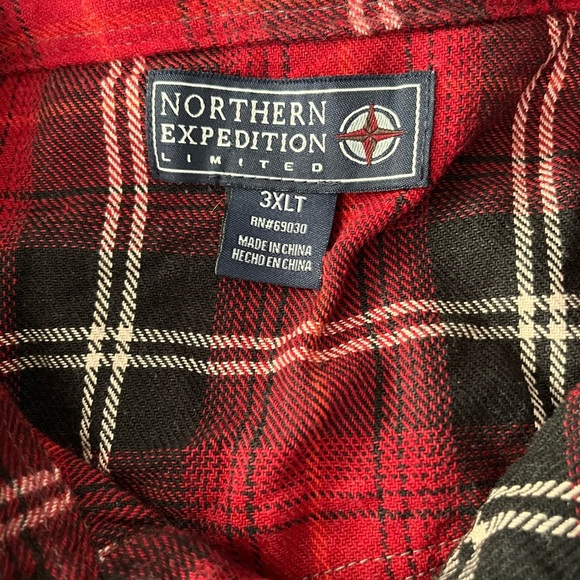 Red‎ Plaid Men's Shirt flannel - Picture 6 of 10